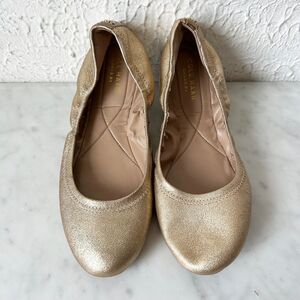 Cole Haan Zero Grand ØS Ballet Flats Women's Size 6 Metallic Gold Leather
